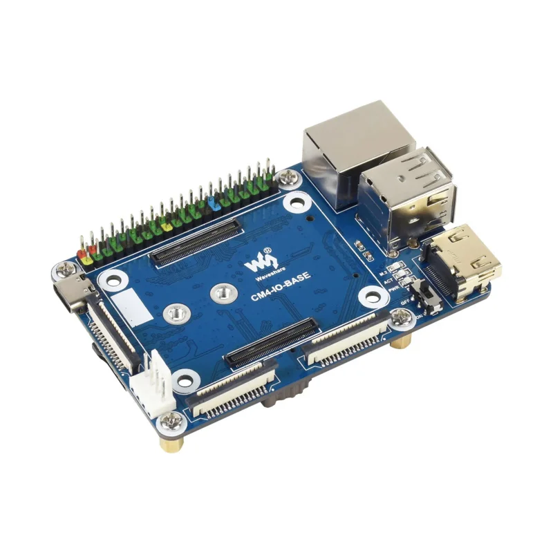 Mini płyta bazowa falowy (B) do modułu obliczeniowego Raspberry Pi CM4, złącze pokładowe: CSI/DSI/RTC/wentylator/USB/RJ45 Gigabit Ethernet