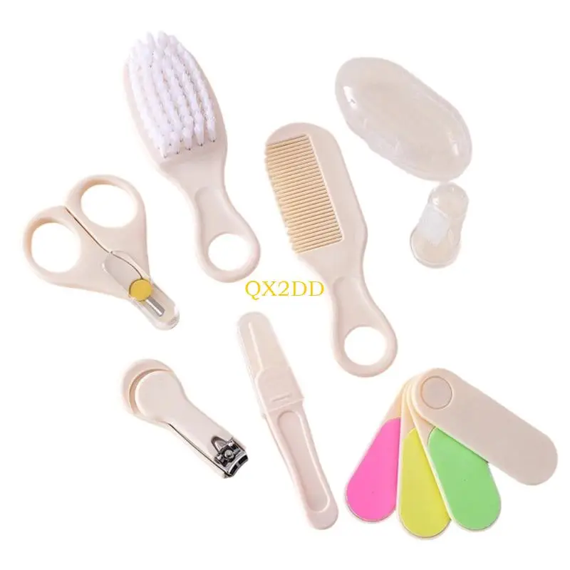 

QX2D портативный набор для ухода за ребенком из 7 предметов для новых родителей, незаменимая щетка для триммера для ногтей, и
