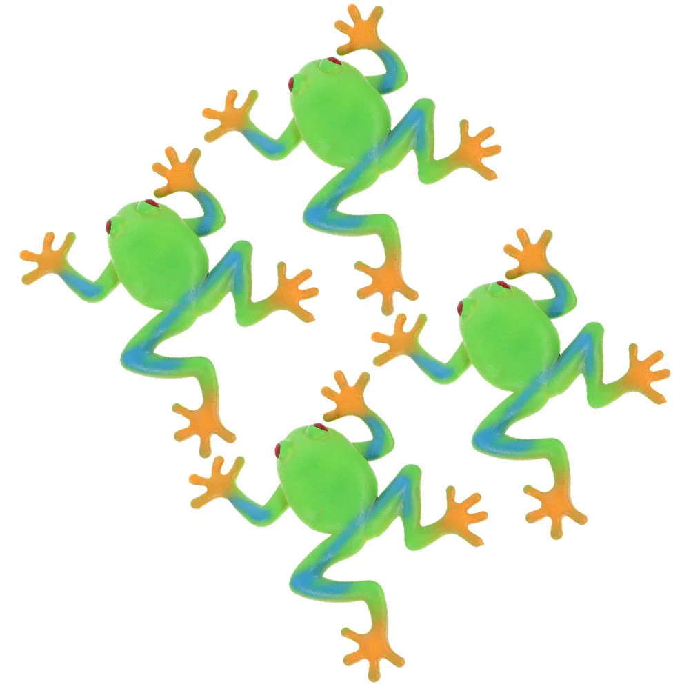 

4 Pcs Vent Frog Cartoon Squeeze Toy Fidget Toys for Party Shaped Favors Green Reliever Mini