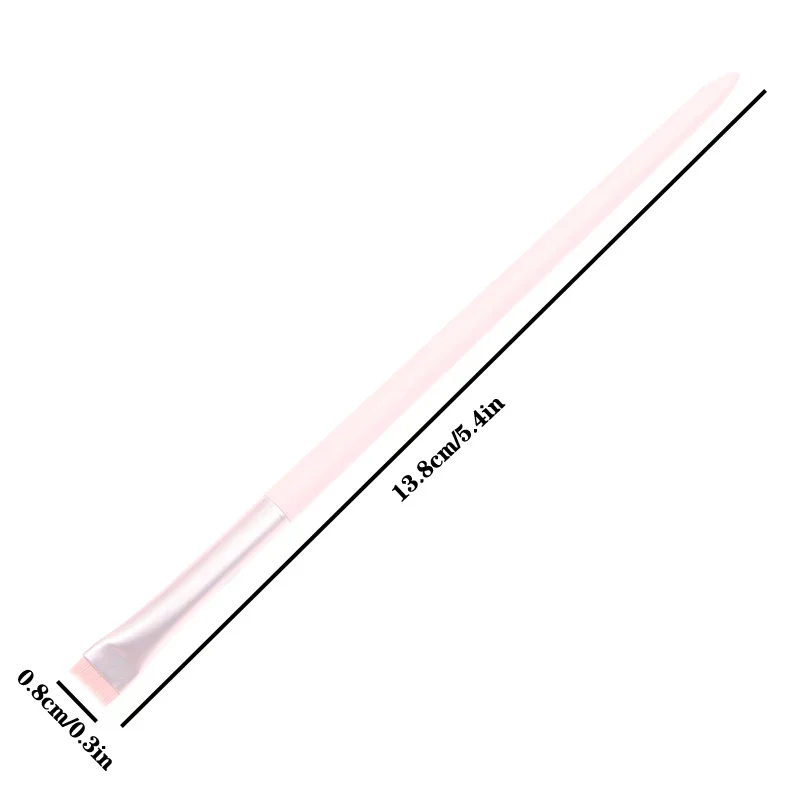 Professional มุมแบนแปรงอายแชโดว์ไม้ Make Up เครื่องสําอางค์เครื่องมือสีชมพูแปรงแต่งหน้า Flat Eyebrow Eyeliner แปรง