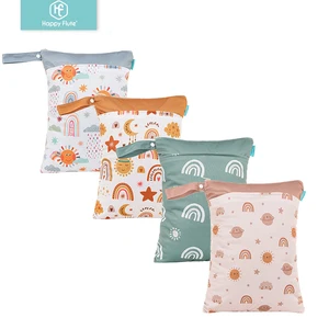 Mutlu Flüt bebek bezi Çantası yeniden kullanılabilir iki fermuarlı Islak Çanta su geçirmez bebek bezi bebek, yürümeye başlayan çocuk, 30cm x 40cm Borsada ilk 10 satış giysi ve içme №10