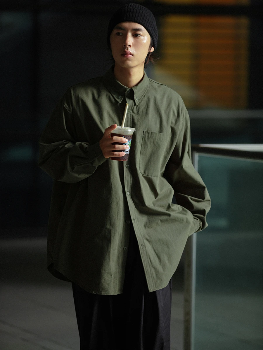 

Loose Long Sve Military een Workwear irt Basic y Retro Sle Spring Autumn Trendy Cotton 00% Comfortable Fit irt