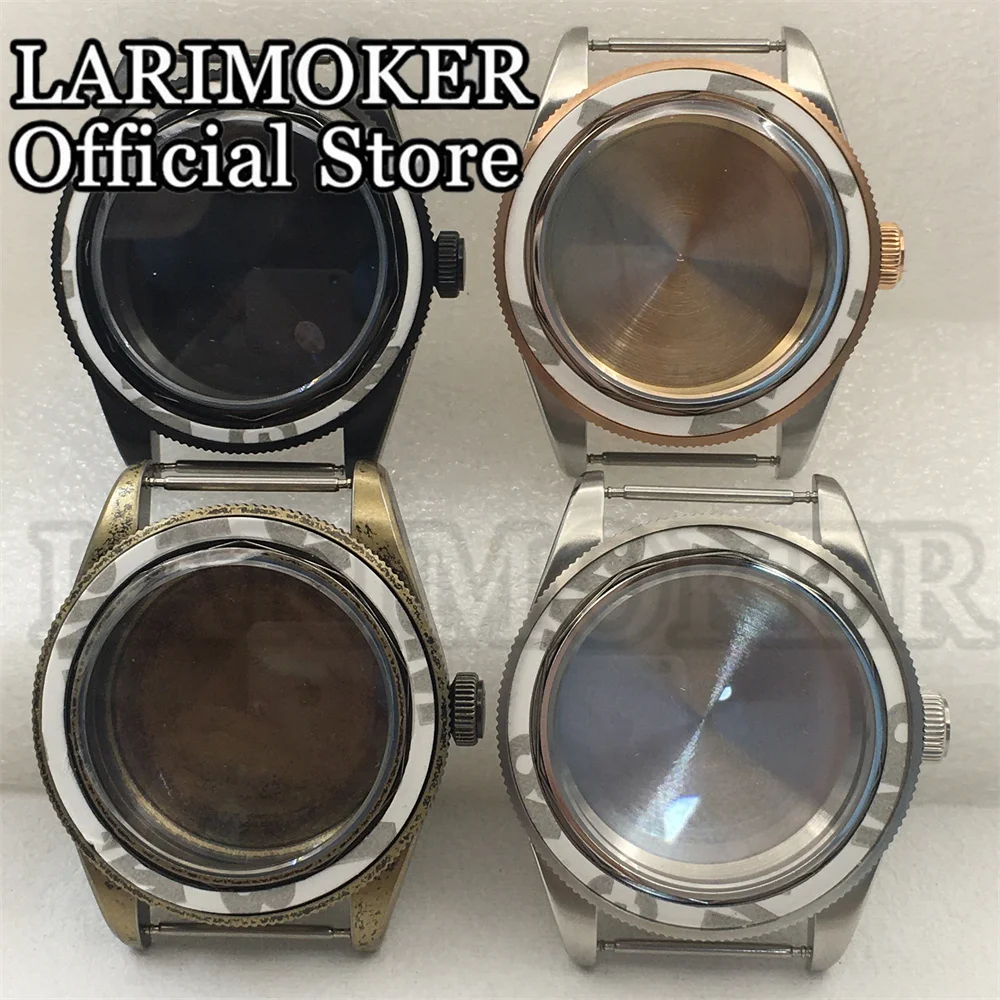 LARIMOKER 39mm Fits NH34 NH35 NH36 2824 PT5000 Movement  Rose Gold Silver Black Case Dome Glass Sapphire Glass Watch Case