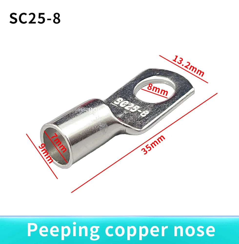 SC25-8 Bolt Hole Tinned Copper Cable lugs Battery Terminals set Wire terminals connector