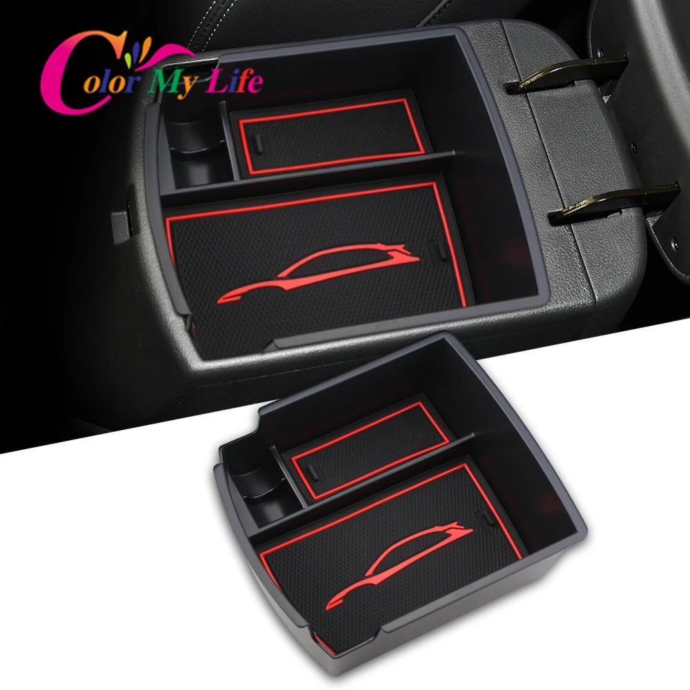 Center Console Organizer Armrest Storage Box Phone Holder Tray Container for Hyundai Kona 2018 - 2023 Car Accessories