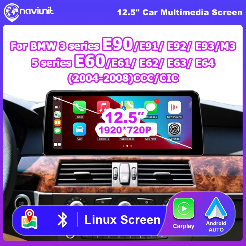 Brezžični CarPlay avtoradio za BMW z 12,5'' zaslonom