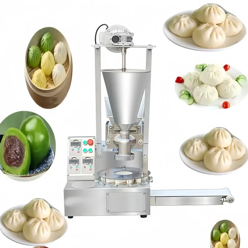 ماكينة صنع كعكة محشوة أوتوماتيكية على البخار لسطح المكتب ماكينة صنع مومو نيبال أوتوماتيكية ماكينة باوزي ماكينة صنع شياولونغباو