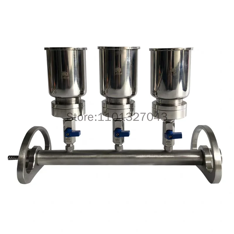 

SUS316 Трехчастное устройство для фильтрации растворителей Лабораторное устройство с 3 гилками Автоклавированные коллекторы Вакуумная фильтрация с воронкой из нержавеющей стали 300 мл