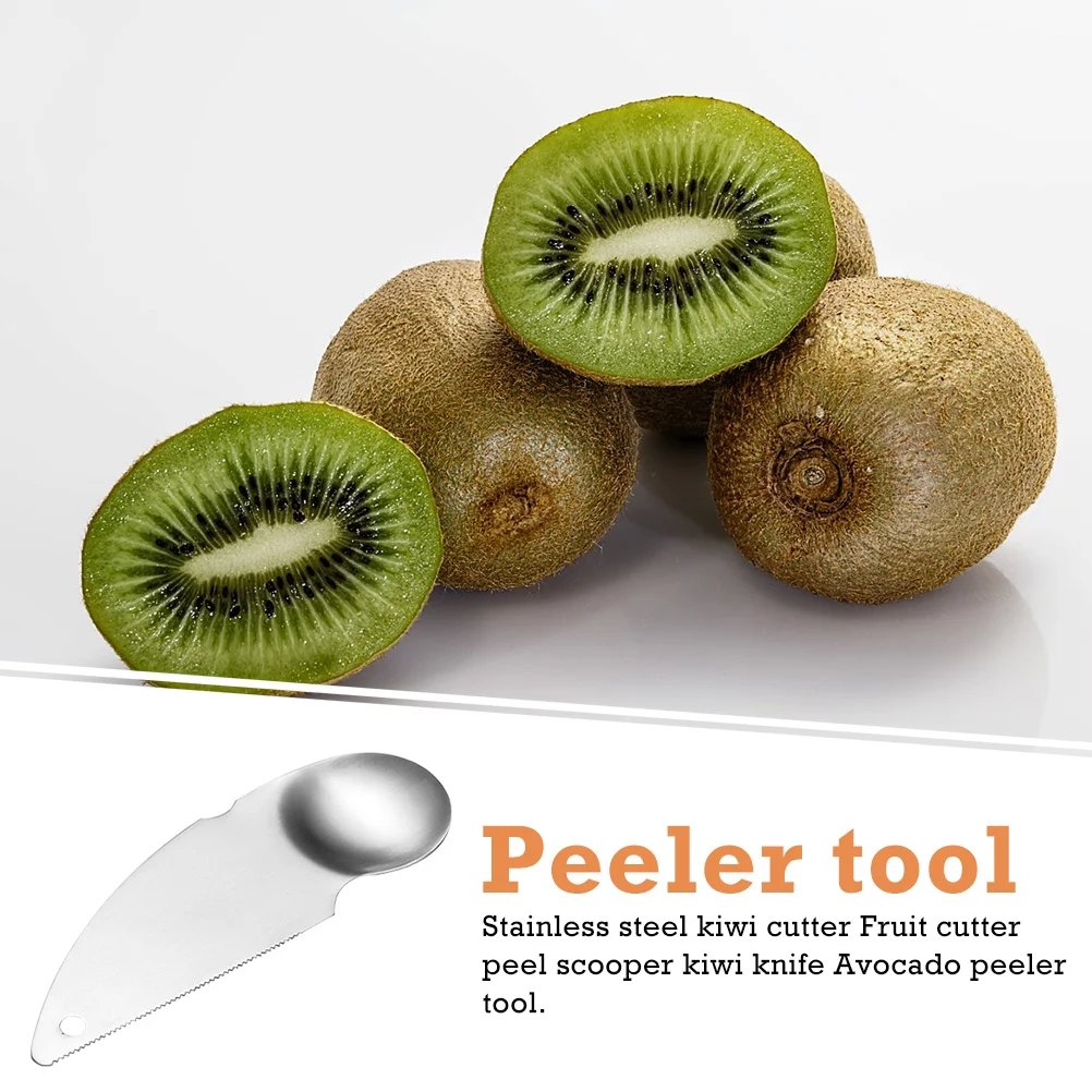 

2Pcs Kiwi Fruit Slicer Stainless Steel Spoon Peeler with Serrated Edge for Quick Pulp Extraction Compact Lightweight Kitchen