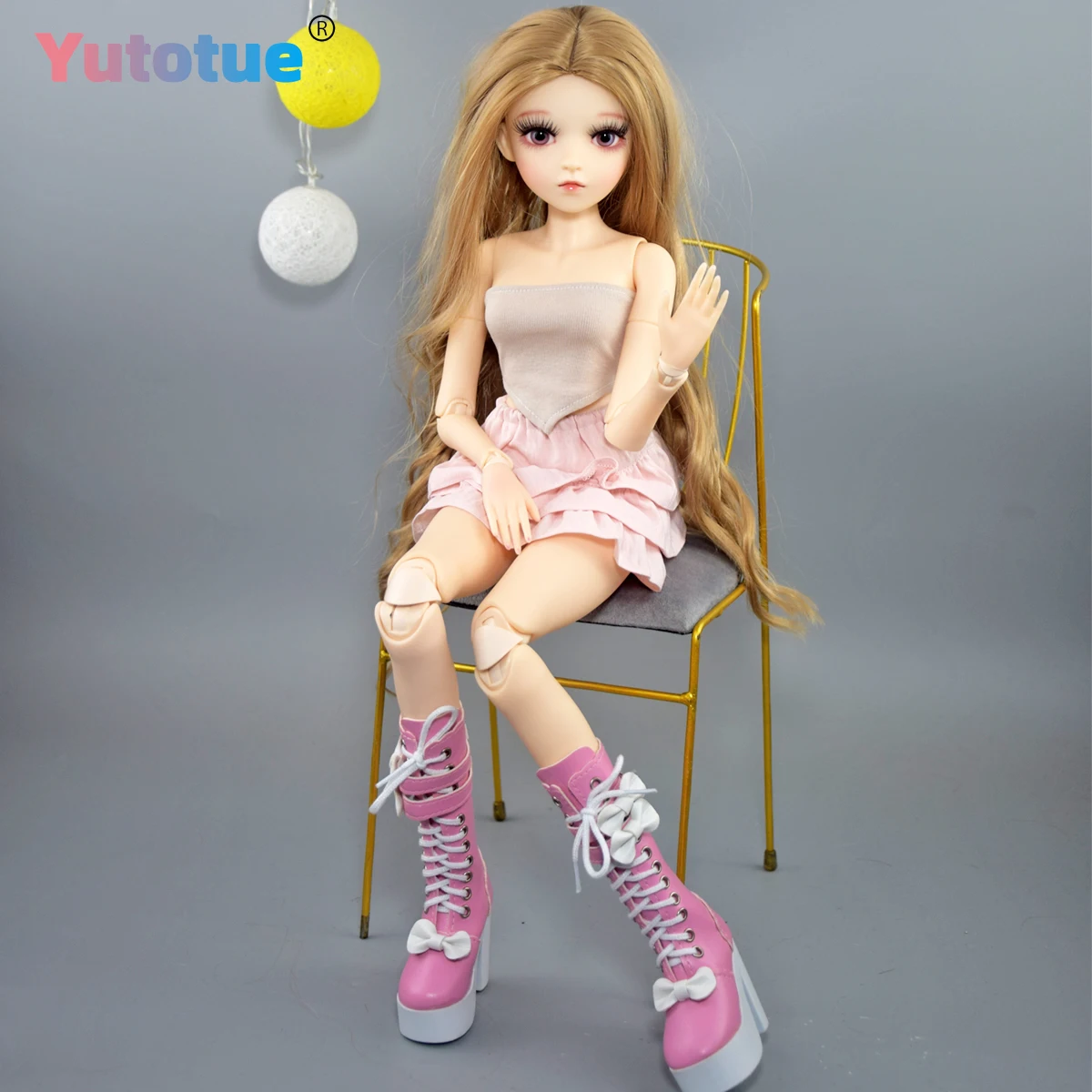 Yutotue 60cm de altura moda boneca atualização maquiagem realista 1/3 bjd boneca meninas presente brinquedo realista