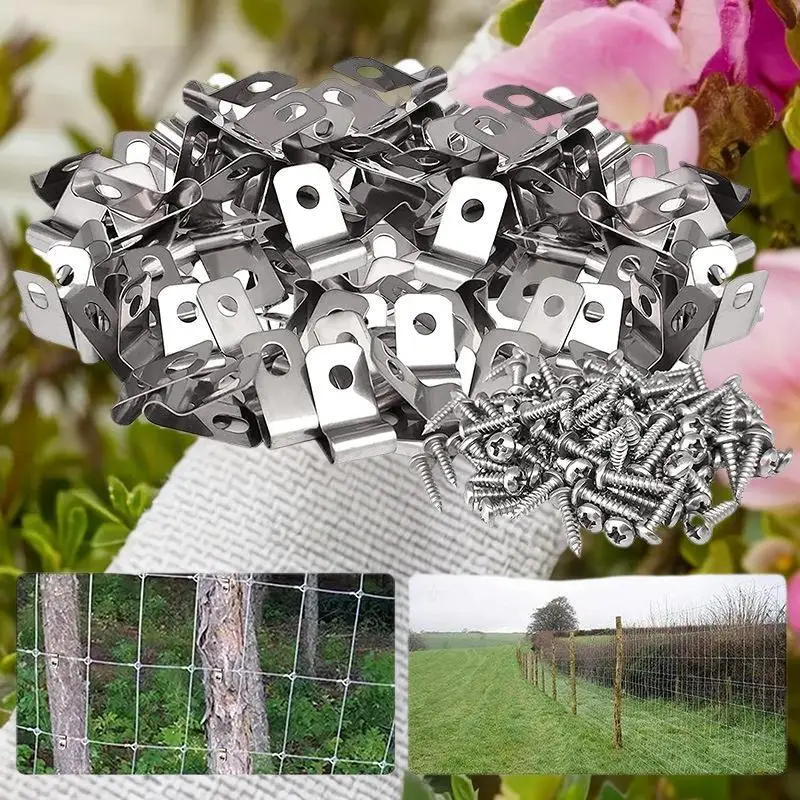Kit of 200 Aluminum Material Clamps for Farm Fences; High-quality Metal Livestock Fence Fastening Clips