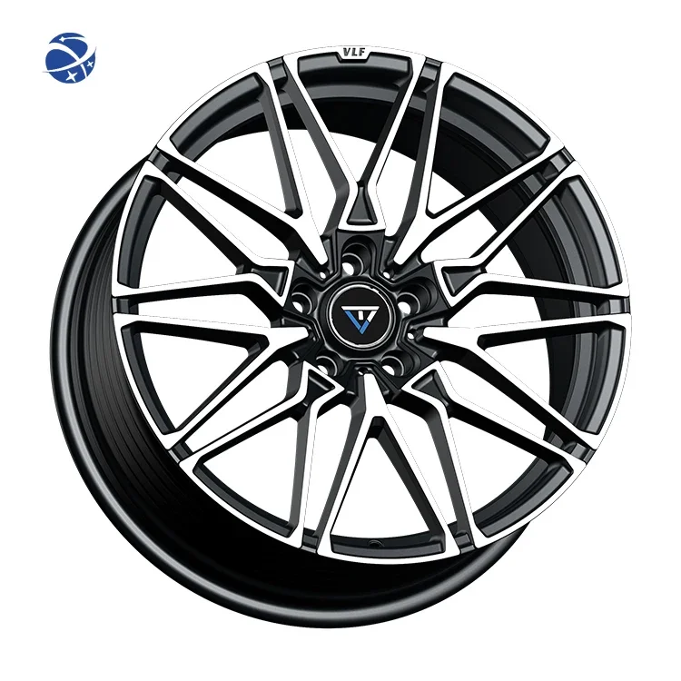 Yun Yi VLF18 Wholesale Modern Design 72.56mm Flow-formed Wheels Black Machine Face Alloy Car Wheel Rim