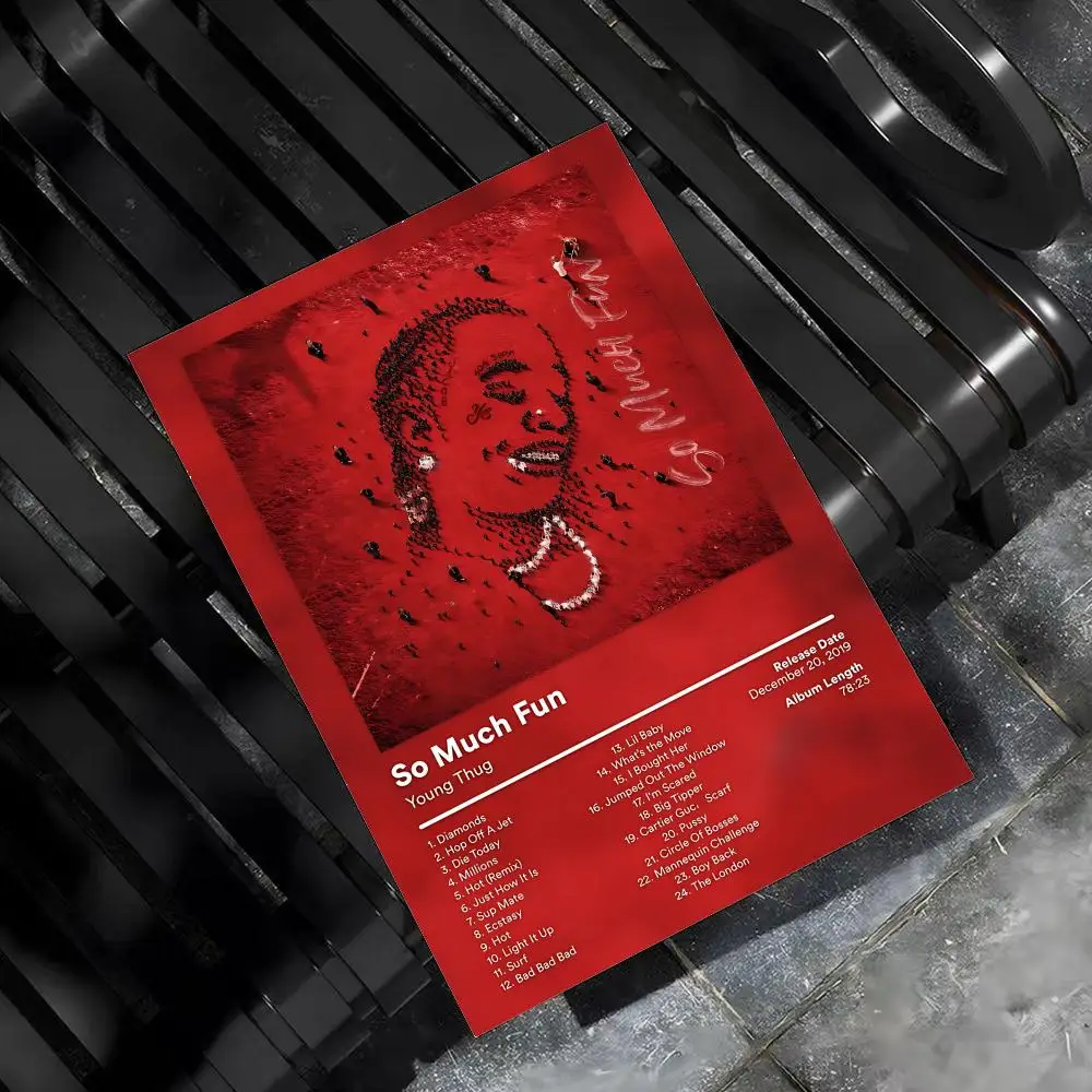Y-Young Thug Rapper Sänger Poster für Zuhause, Wohnzimmer, Schlafzimmer, Bar, Flur, selbstklebende Wandkunst, Druck, wasserfest, ästhetische Dekoration – Detail 7