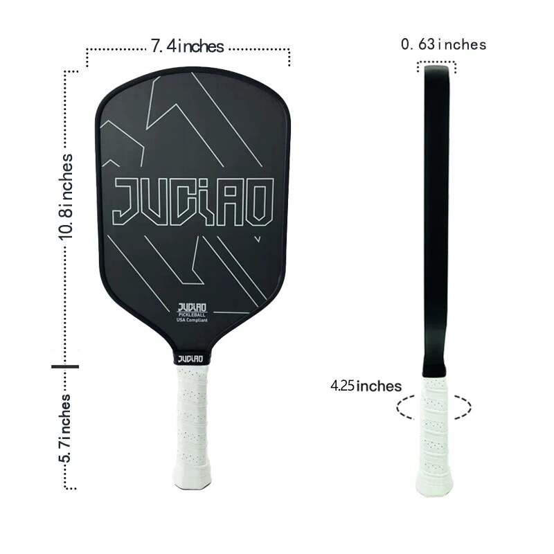 Pickleball Peddel Carbon Oppervlak Met High Grit & Spin Usapa Compliant Verbeterde Power Sweet Spot T700 Ruwe Koolstofvezel Peddel