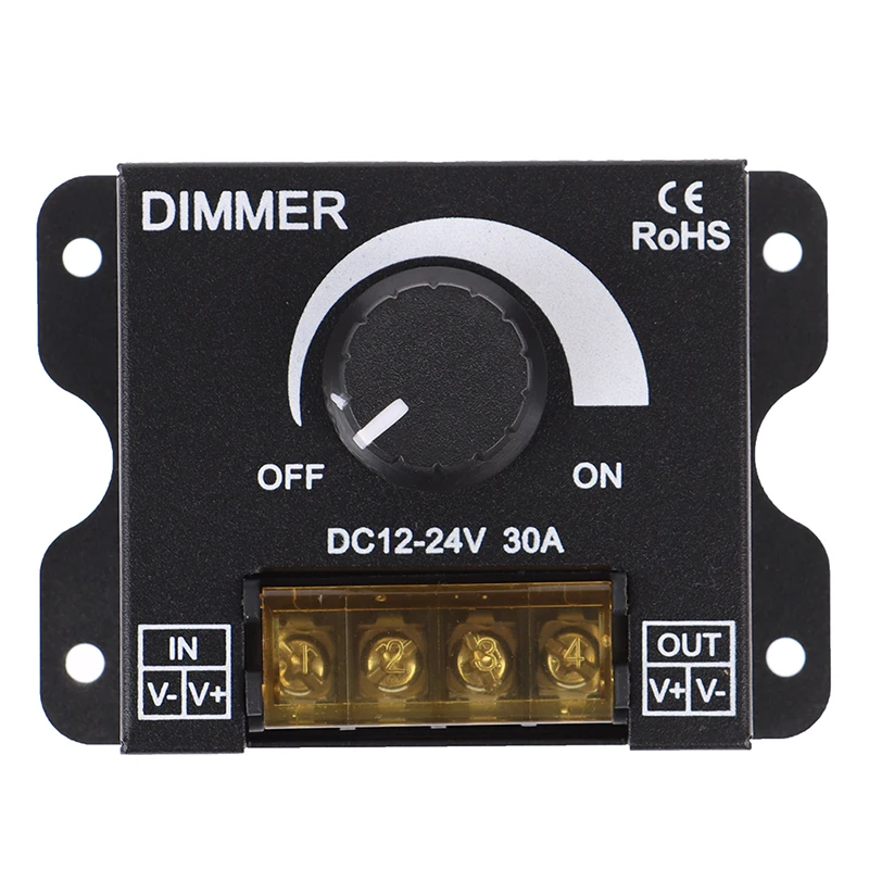 1 Uds DC12V-24V atenuador LED 30A 360W tira controladora de ajuste Manual para un solo Color 5050/3528