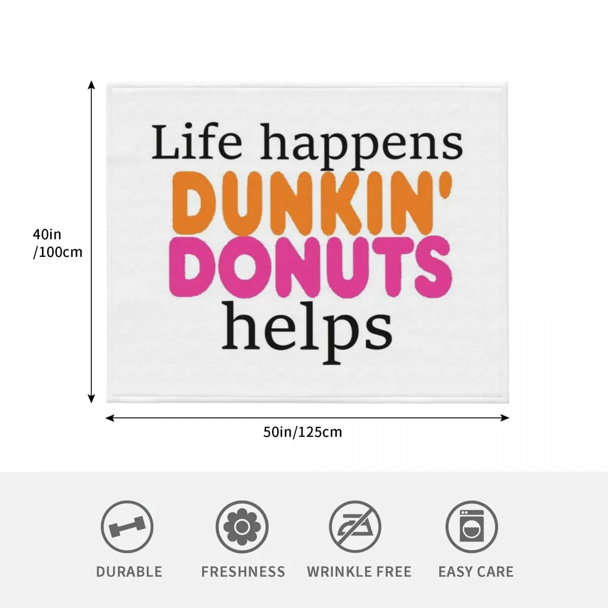 Life Happens... Dunkin Donuts Helps Throw Blanket Warm Plush Fuzzy Blanket for Living Room view 4