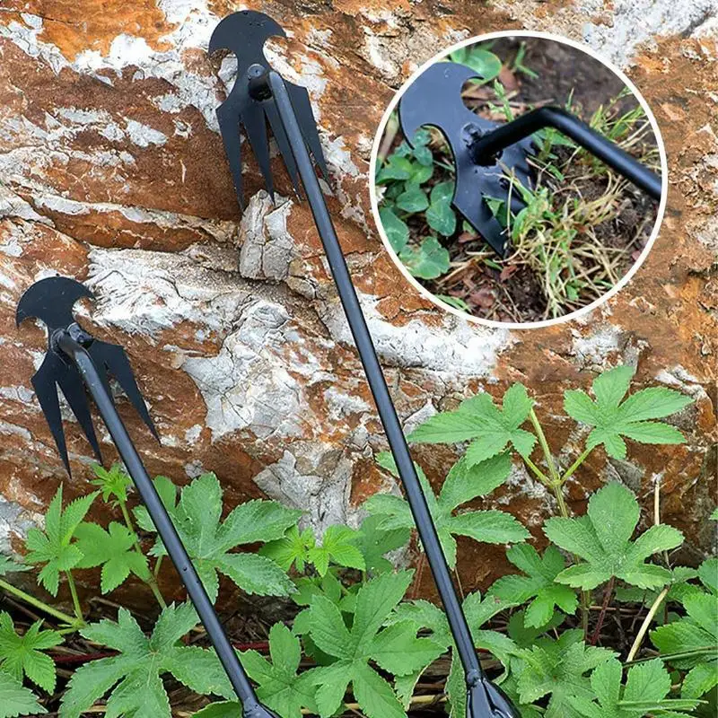 4 歯ハンド除草機 庭用 耐久性 & ポータブル 庭除草ツール 野菜園芸 & 農場植栽用 多機能
