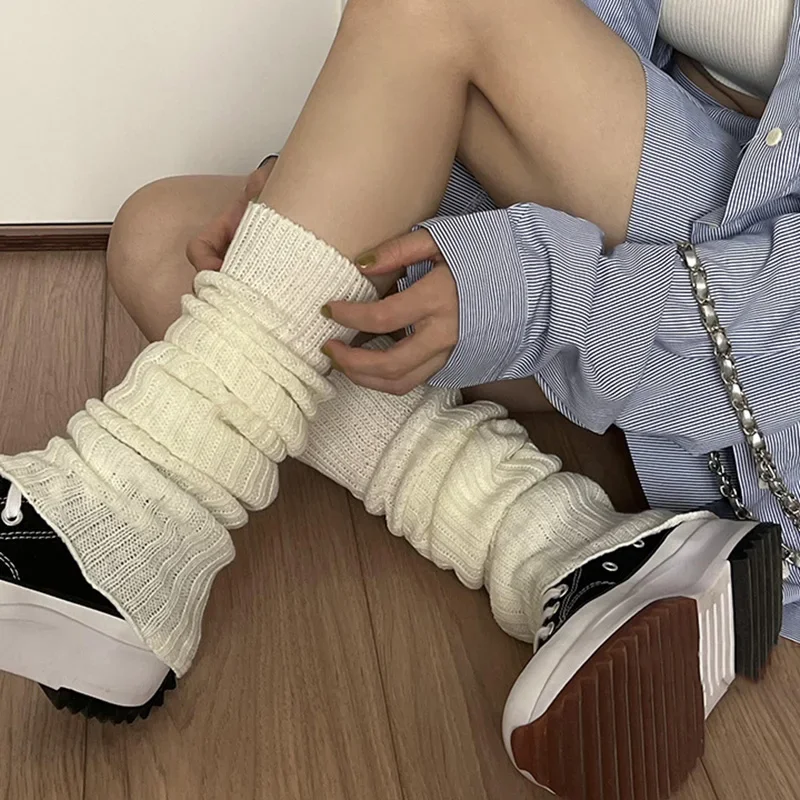 2026 Spring Lolita Leg Warmers Socks Female Knitted Warm Foot Cover Women Warmer Lady Autumn Crochet Heel Socks Boot Cuffs