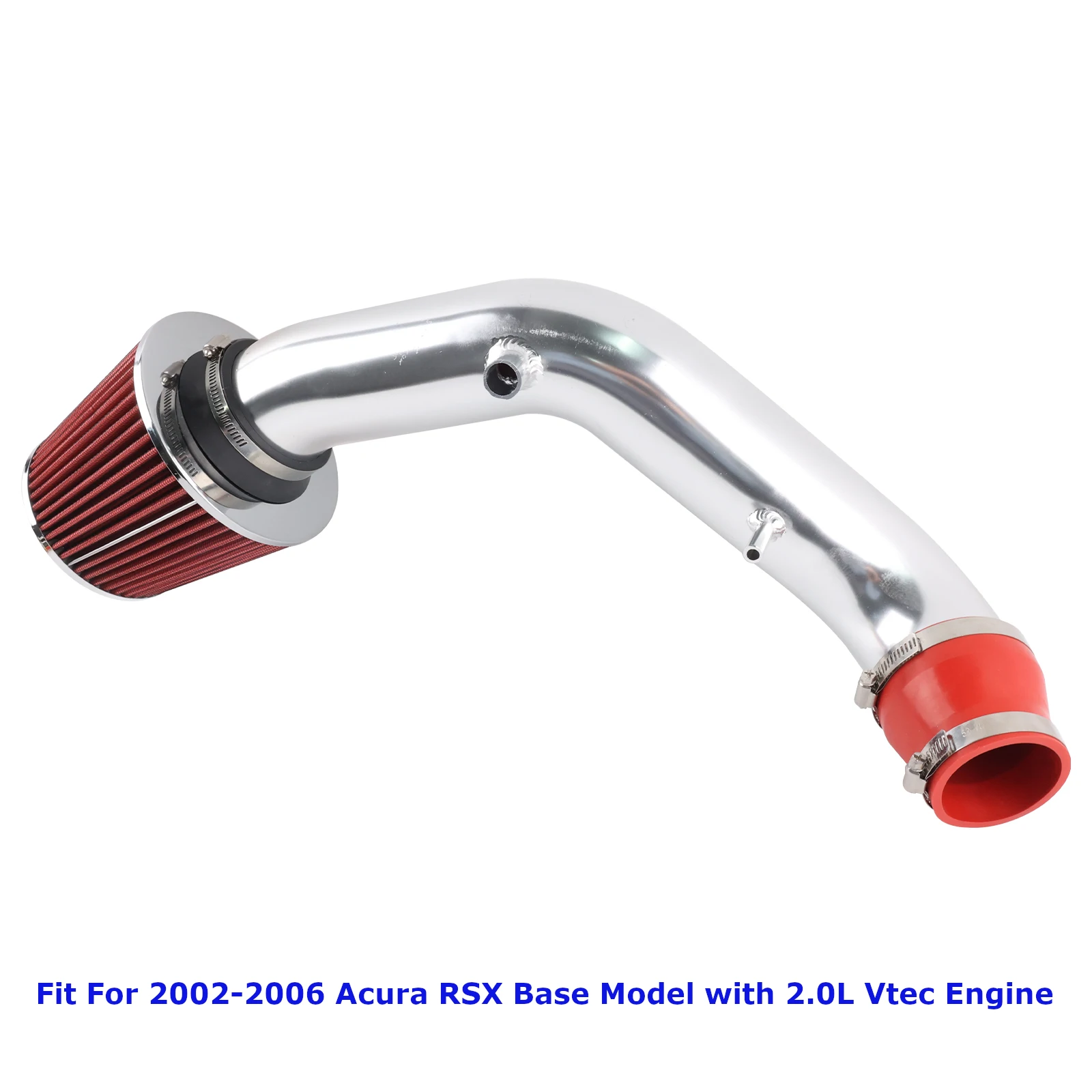 Engine Parts Cold Short Ram Silver Air Intake Pipe Kit + RED Filter For 2002-2006 Acura RSX BASE 2.0L Engine Air Intakes Parts