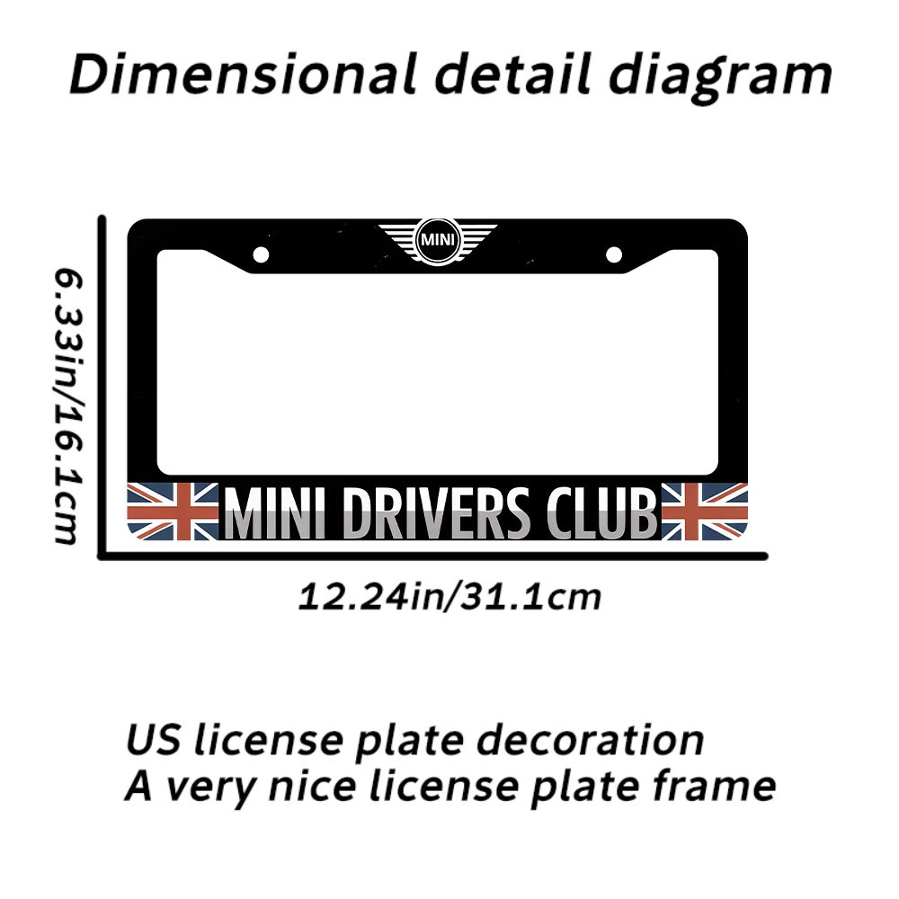 1 قطعة إطار لوحة ترخيص بفتحتين من الألومنيوم الأسود مع نمط نادي السائقين الصغيرة، 6 × 12 بوصة، يتضمن طقم براغي، كاليفورنيا المبتكرة