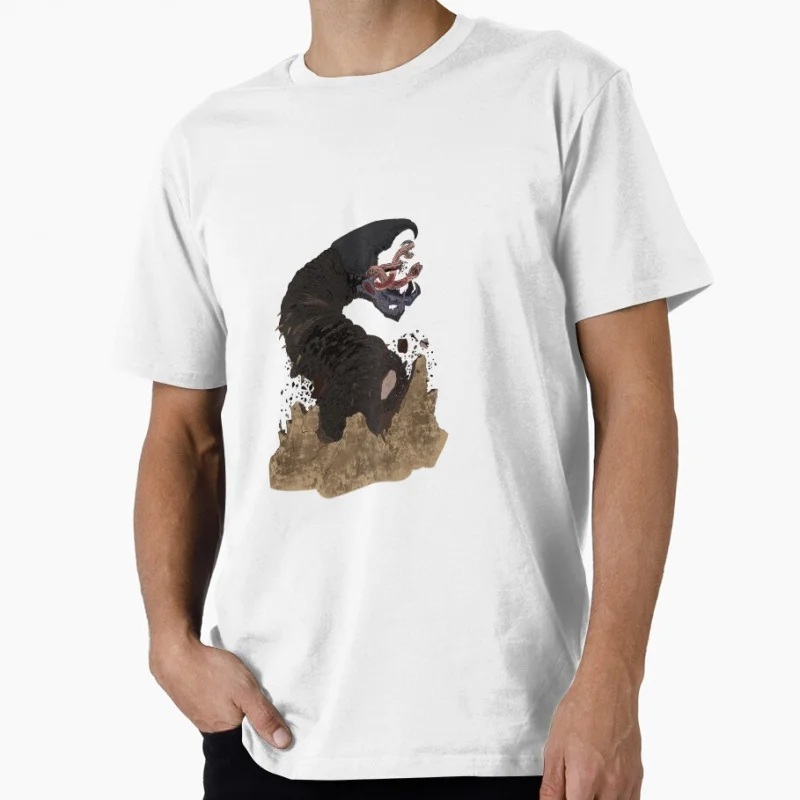 

Grabboid from tremors Sandworm Vintage Spice Planet Sci fi Gift T shirt for man Large size Tops Retro Dune Graphic Print Clothes