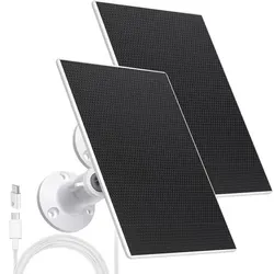 Upgraded ETFE Solar Panel Charger with Micro USB and Type-C Adapter Non-stop Charging for Rechargeable Security Cameras.