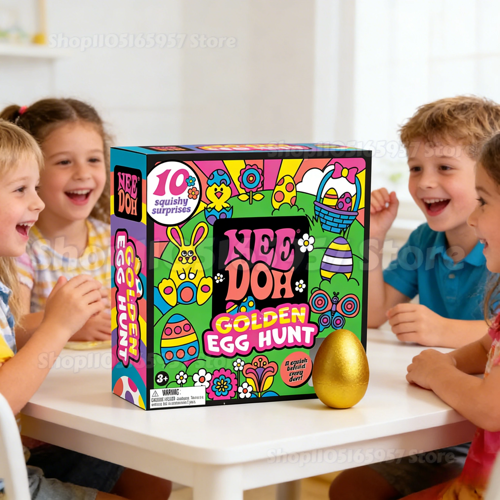 

ND Golden Egg Treasure Hunt Blind Box Easter Fidget Box With Squishy Surprise Stress Relief Squeeze For Kids' Easter Party