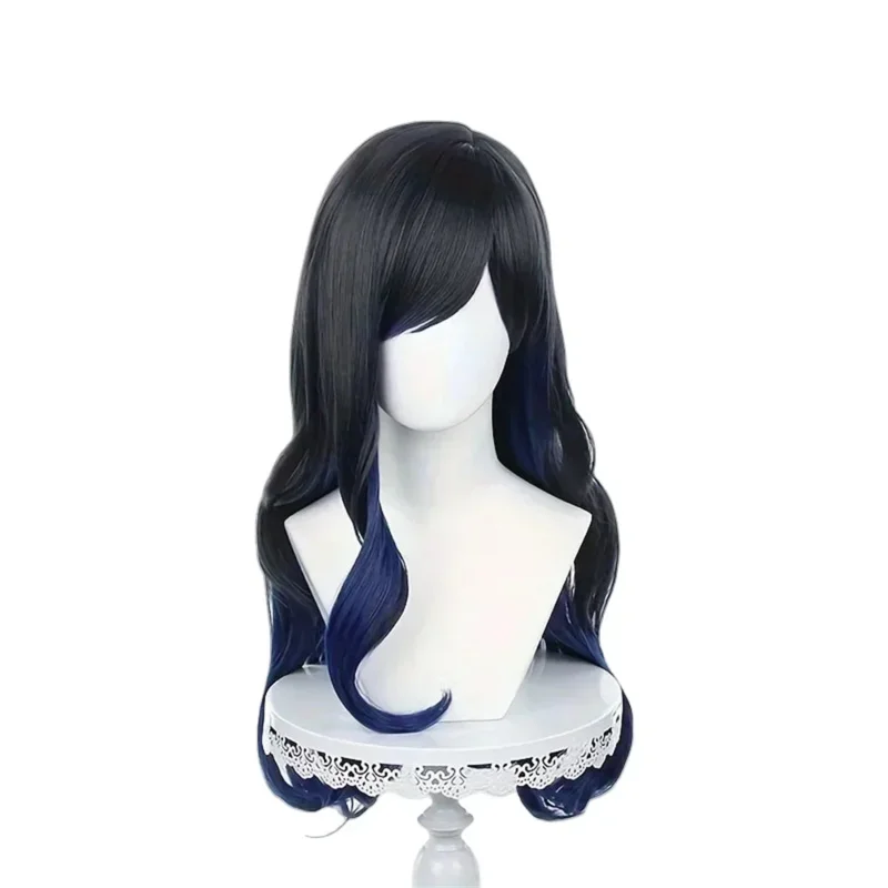 عالية الجودة Akiyama Mizuki شعر مستعار تأثيري طويل الأزرق التدرج مجعد الشعر مقاومة للحرارة الاصطناعية الشعر حزب الباروكات