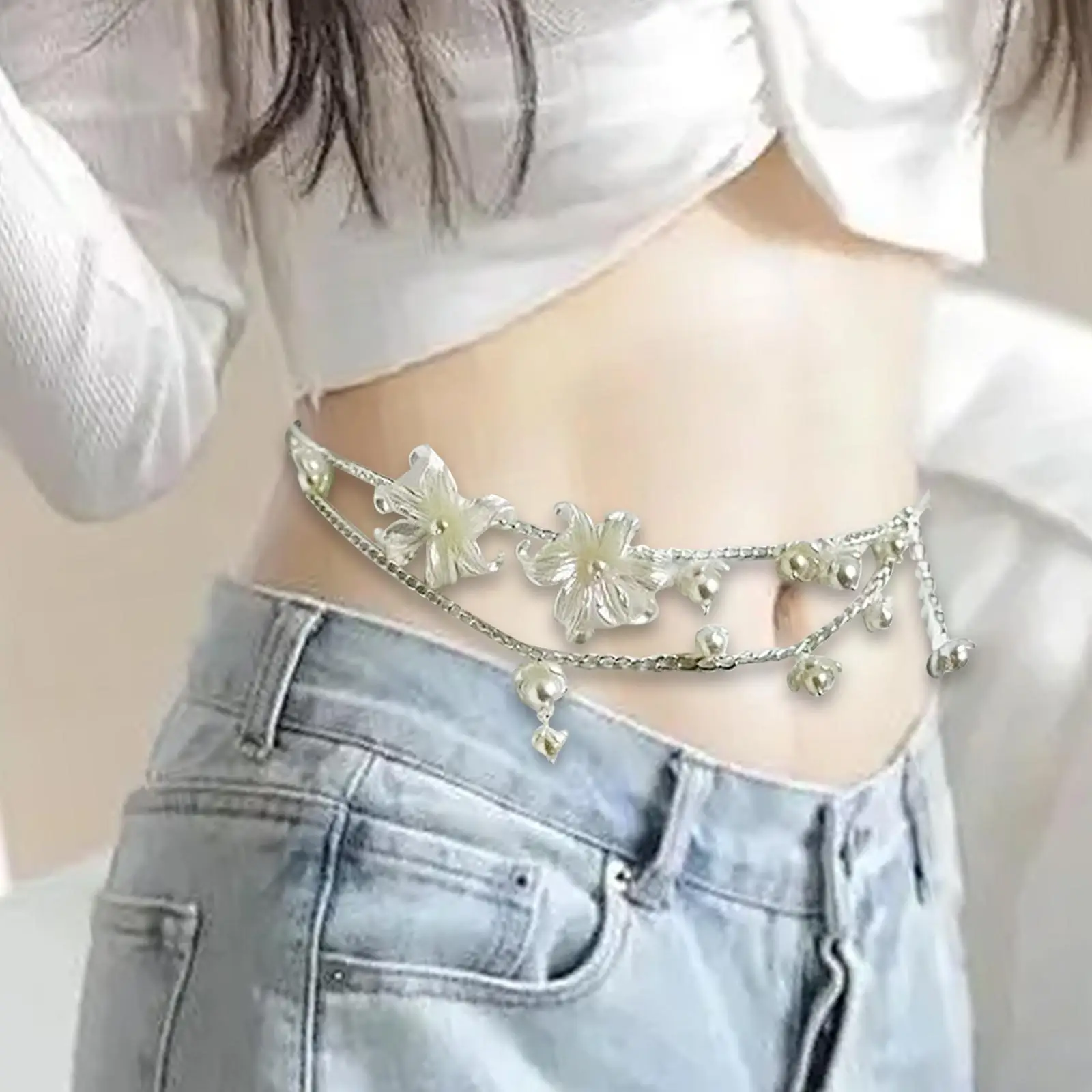 

Waist Chain for Women Adjustable Belt Fashion Body Decoration Belly Chain Layered Body Chain for Beach Ladies Summer Party Dress