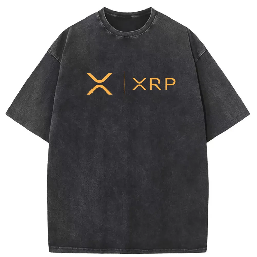 

2023 New Coming XRP Crypto Tshirt Cryptocurrency Ripple Washed Classic Long Sleeve Men's Sweatshirts Family Vintage T Shirt Mens