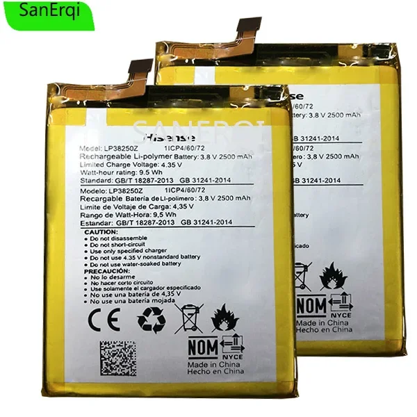 

Сменный аккумулятор LP38250Z 2500 мАч/9,5 Втч для Hisense F30 F31 F3pro LA8534 Встроенный литий-ионный аккумулятор Литий-полимерный аккумулятор
