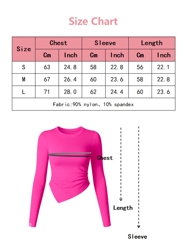 Long Sleeved Yoga Shirts For Women Round Neck Sexy Slim Fit Running Sports Shirt Seamless Gym WorKout Top