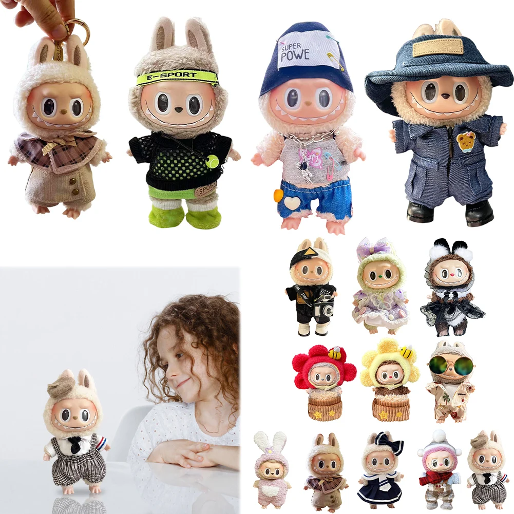

Cute Mini Doll Clothes for Labubu 17cm Dolls Accessories No Doll Doll Clothes Outfit Dress Up Clothes Kawaii Gift for Girls Kids