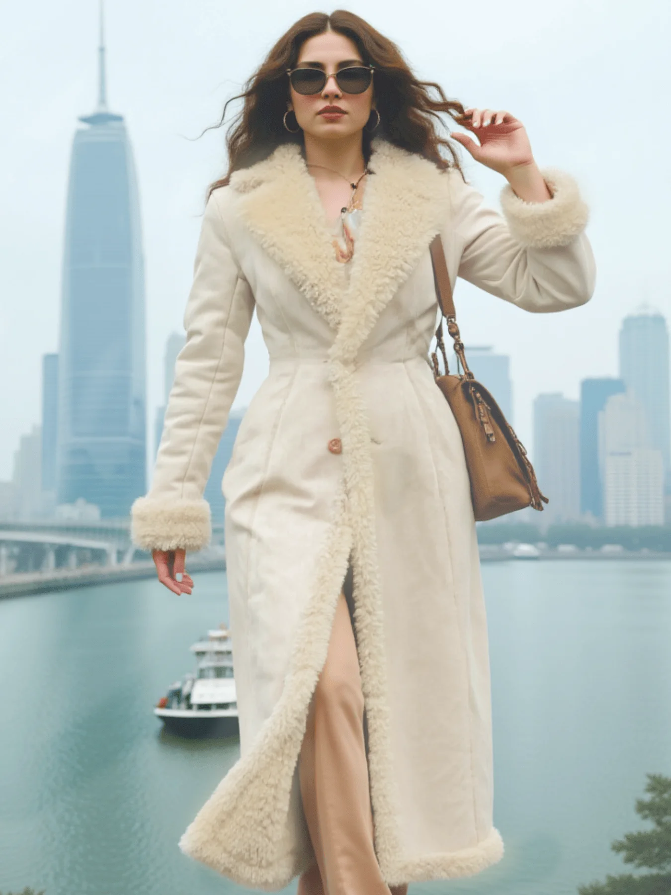 Fashion Commuter Cotton Coat Women's Trench Thickened Warmth Fleece Coat Autumn Winter New Women's Outerwear Female Trench Coat