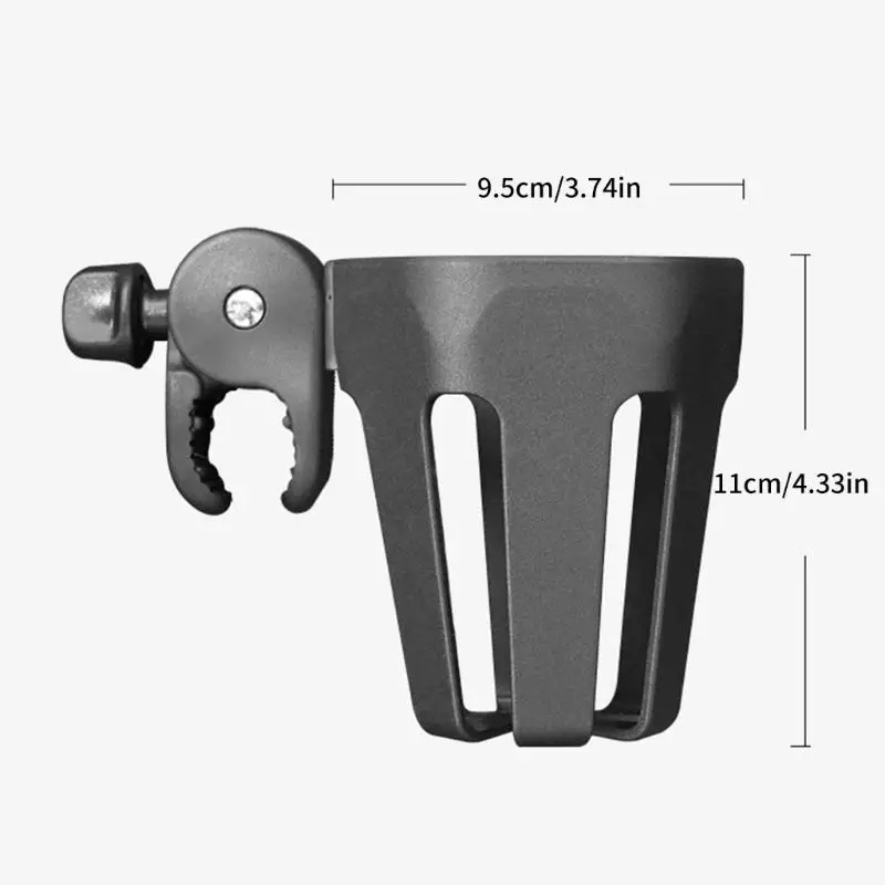 U13F Leak Proof Cup Holder Stand for Baby Carriers Bicycles Wheeled Walkers Black