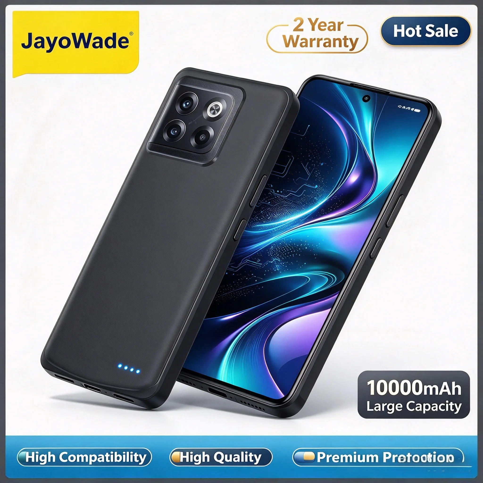 10000mAh Slim Power Case for OnePlus 10 Pro 10T 12 13 14 Pro Battery Charger Case Power Bank Phone Cover for OnePlus 14 Pro