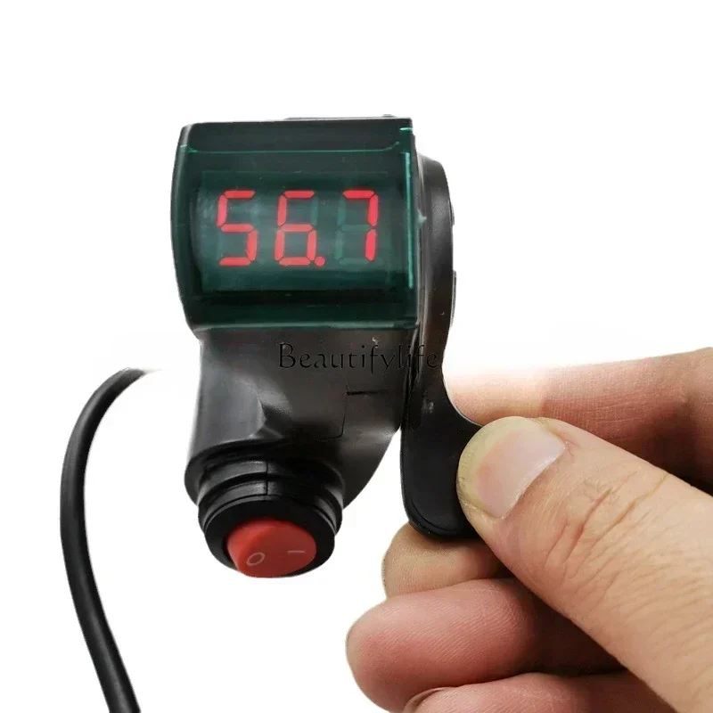 Red screen digital display finger dial belt power switch 0-99V digital display voltage thumb throttle