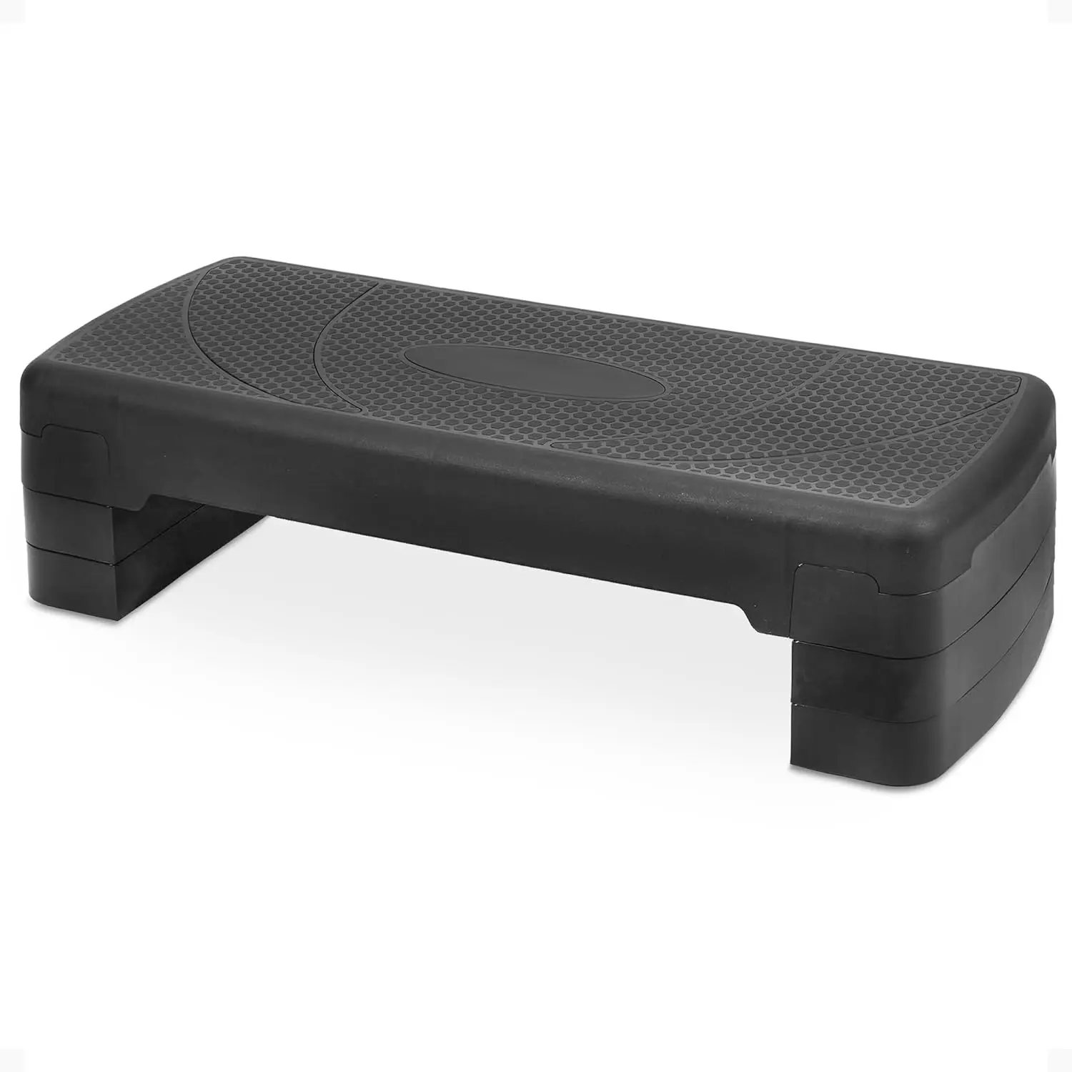 BalanceFrom Aerobic Step Platform Trainer with Adjustable 3-Level Risers, 400 Pound Weight Capacity – Non-Slip Exercise Stepper
