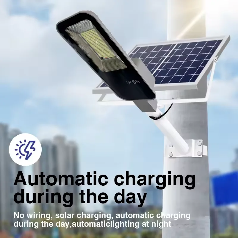 Super bright solar street lamp outdoor road lamp 6000mah, 7500K, IP65 waterproof, remote control, garden, playground, terrace.