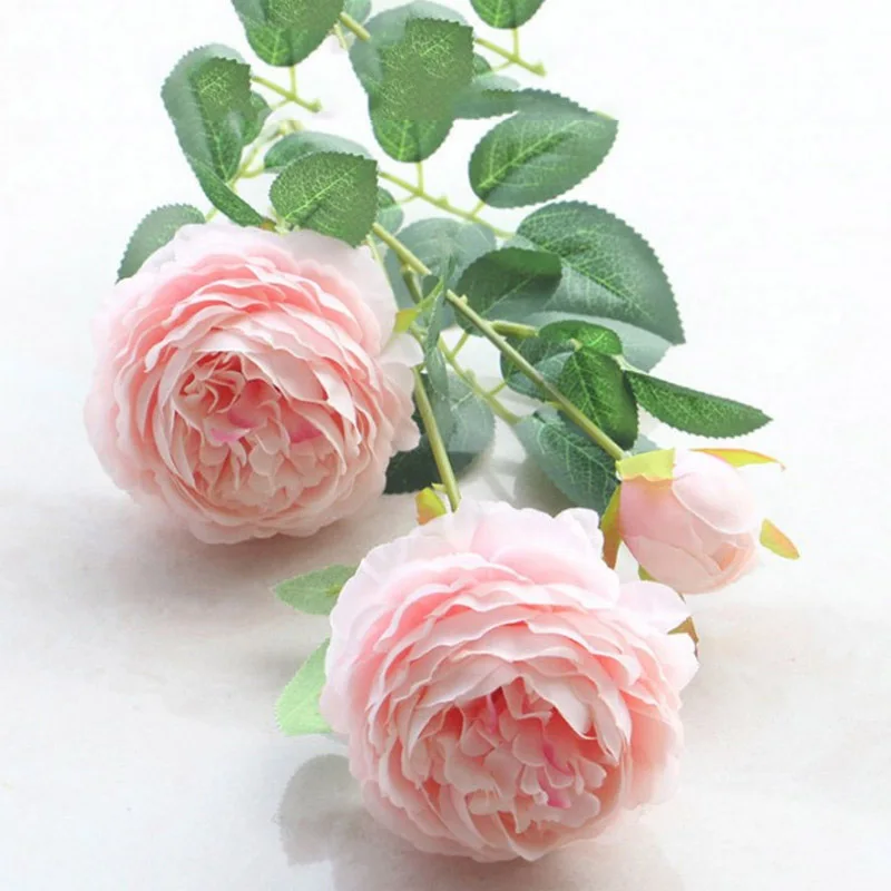 High Quality 4 Heads Poney Flor Fake Flowers Artificial Flowers for Christmas Decoration Free Shipping Aesthetic Room Decor