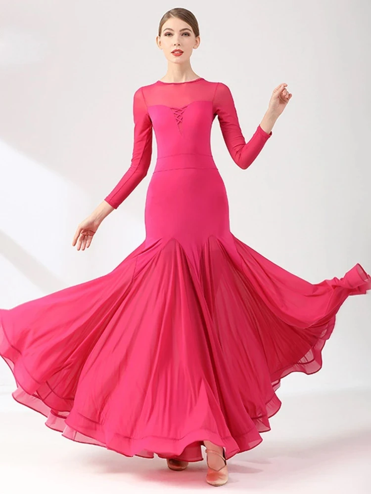 Modern Dance Dress National Standard Dance Ballroom Dance Performance Long Dress Tango Dance Costumes Flamenco Stage Waltz