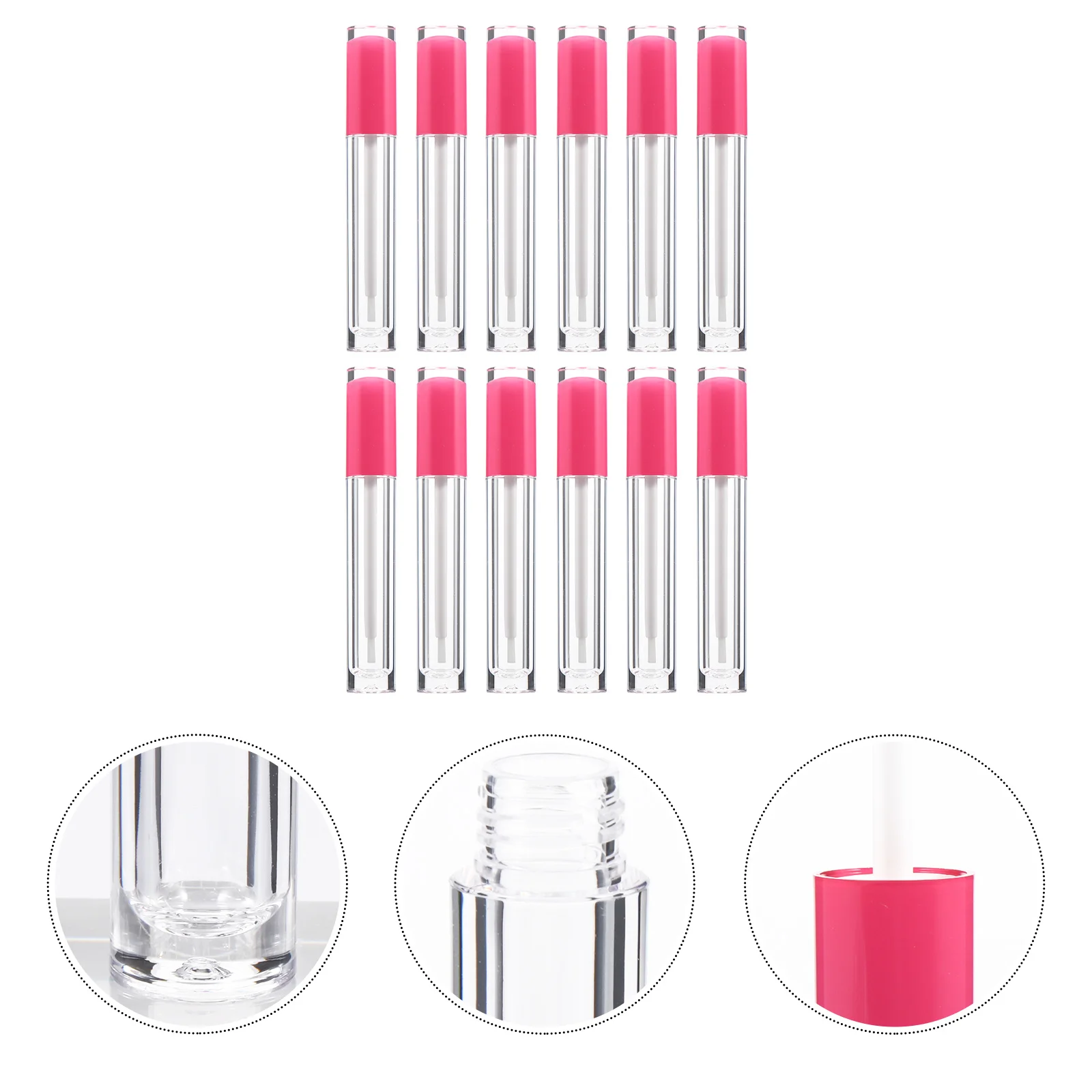 12 flacons vides pour brillant à lèvres de 5 ml, transparents avec bouchons, tubes rechargeables pour couleur à lèvres, pour le stockage et kit de beauté DIY