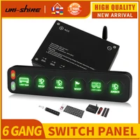 UNI-SHINE 4/6 Panel de Control Control táctil inalámbrico relé electrónico multifunción RGB clic parpadeante para coche 4x4 barco 12V 24V