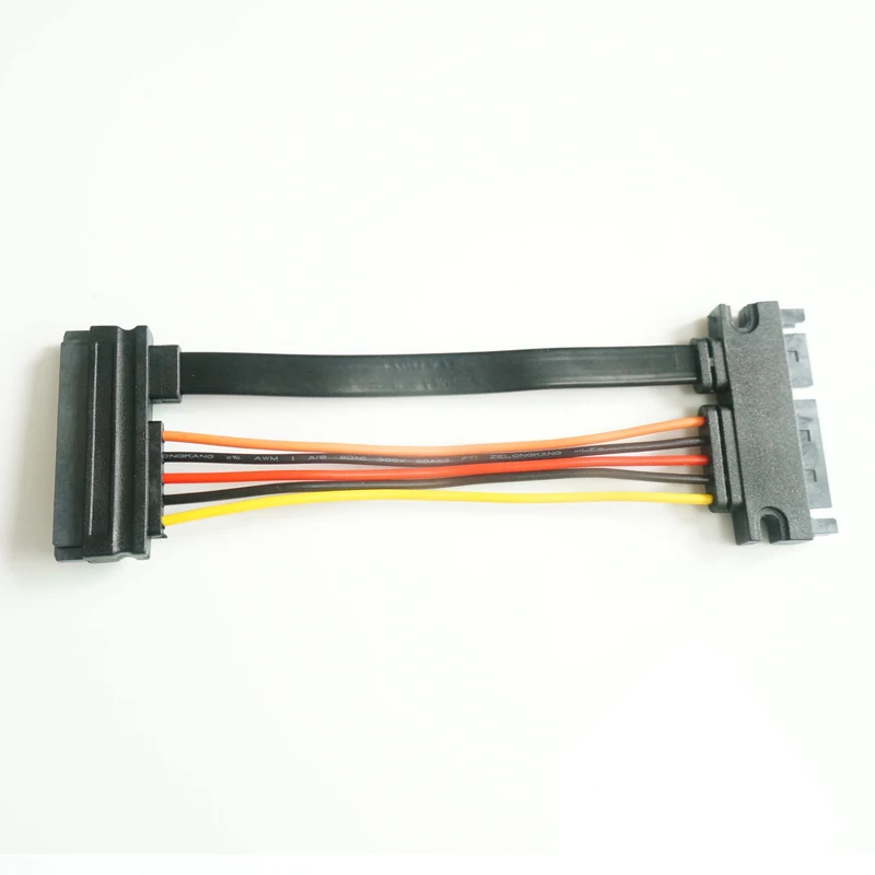 Przedłużacz SATA 10cm 22Pin, Sata męski na żeński 7Pin + 15Pin danych i 3.3V Power Combo przedłużacze