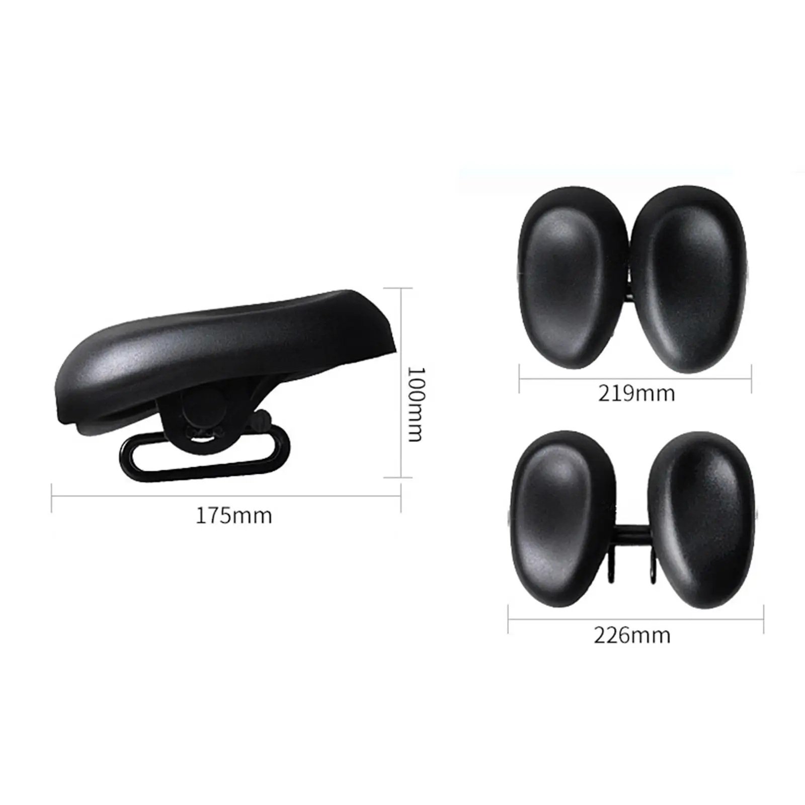 Lightweight Bike Saddle,Dual-Seat Cushion No Pressure Cycling Cushion Adjustable for MTB