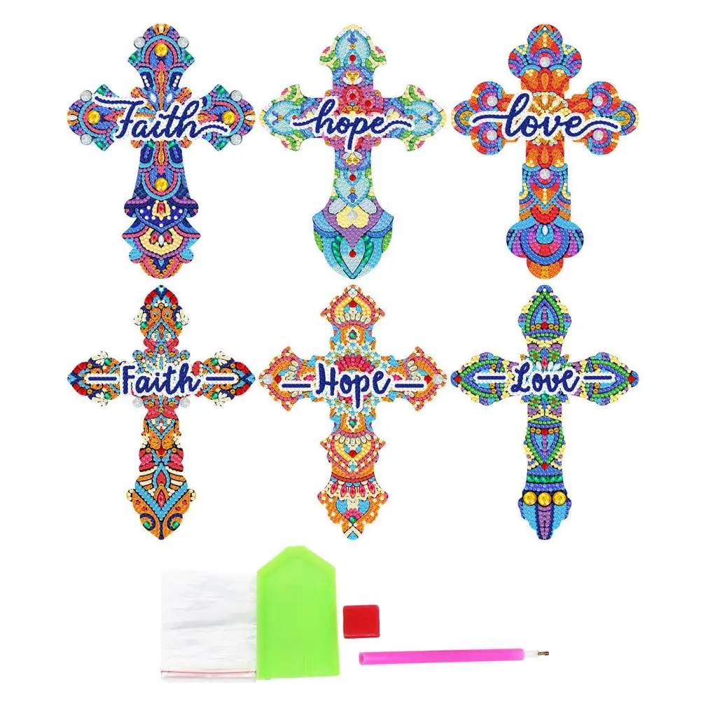 

1 Set Cross Shape Bookmark Creative Sparkling Diamond Painting Bookmark with Pendant DIY Diamond Painting Bookmark