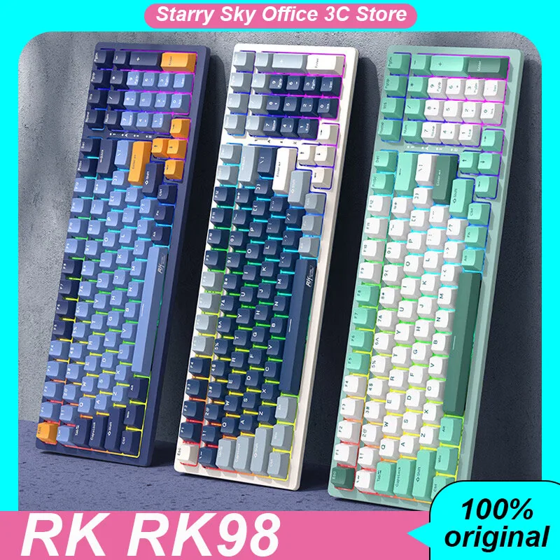 

Rk Rk98 Mechanical Keyboard Wireless Bluetooth 3mode Ergonomics Pbt Hot Plug Rgb Customized Gaming Keyboard Laptop Accessories