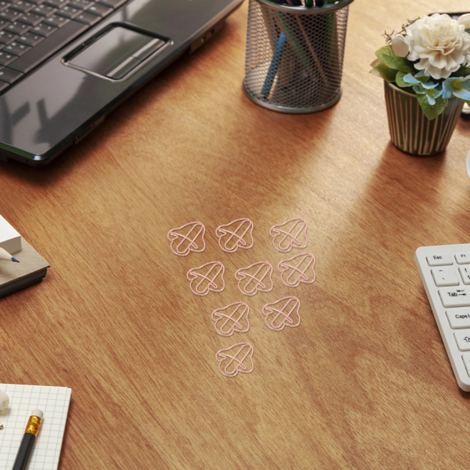 

50Pcs Unique Shape Metal Paper Clips Gold Mushroom Design for Organizing Notes Files Documents Office Desk Accessories