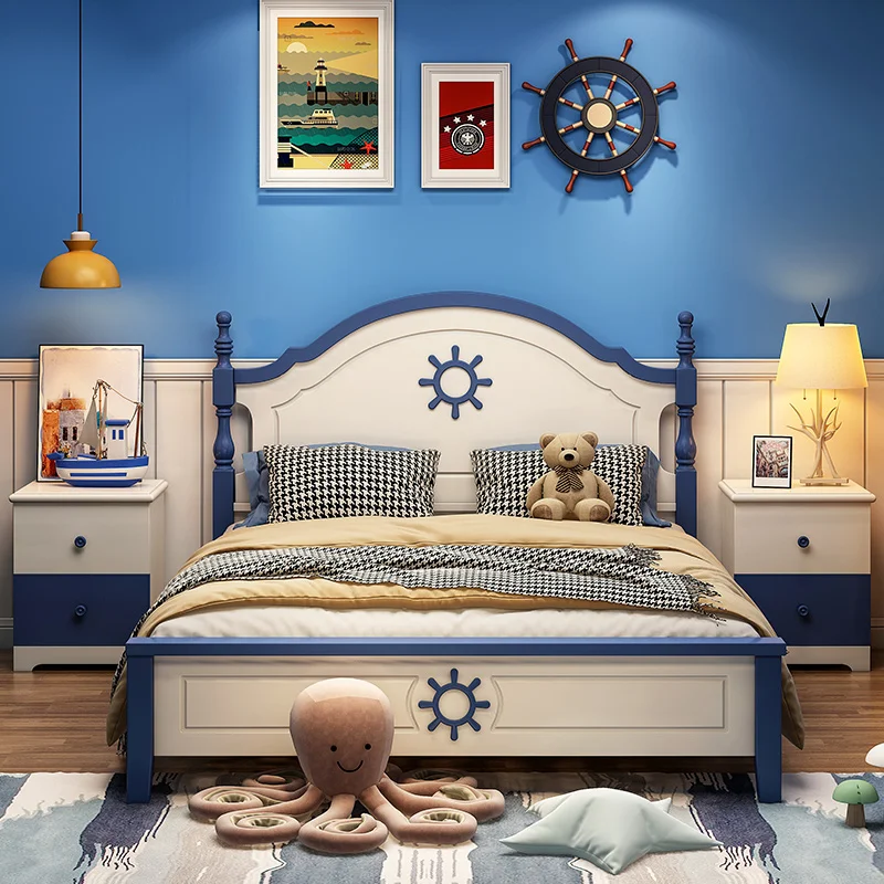 Children's bed boy single teen furniture set