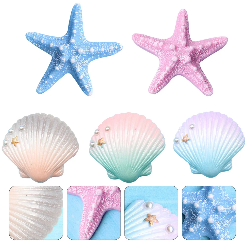 

5Pcs Emulation Shell Resin Accessory Fridge Decor DIY Material Creative Accessory Home Decoration DIY Accessories